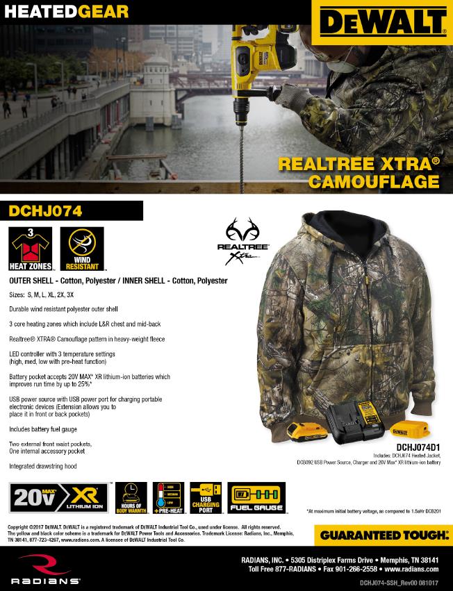 Dewalt heated clearance camo jacket